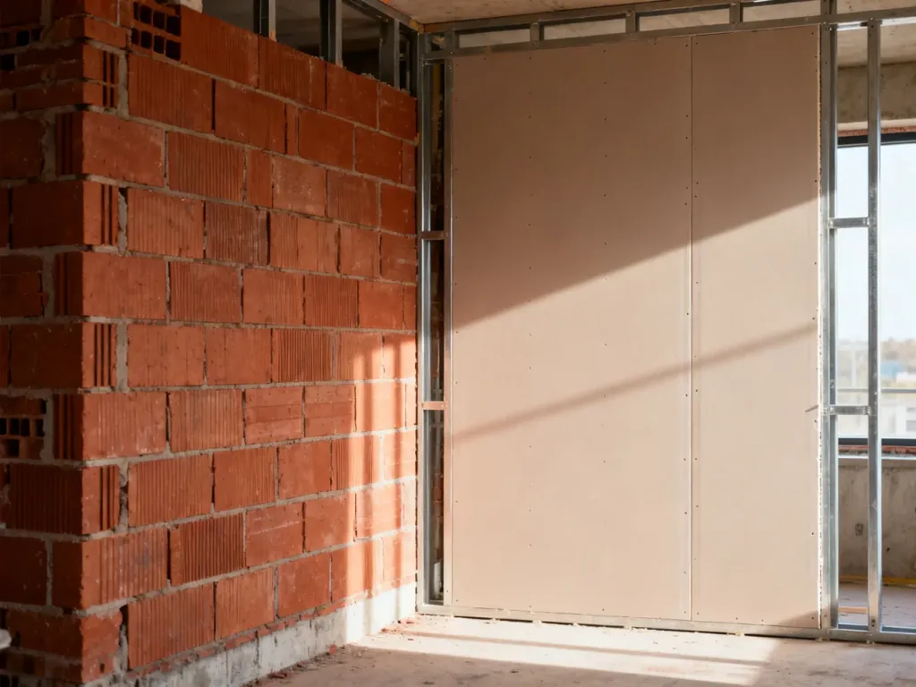 Porównanie konstrukcji ścianki działowej z cegły ceramicznej oraz lekkiej zabudowy z płyt gipsowo-kartonowych.